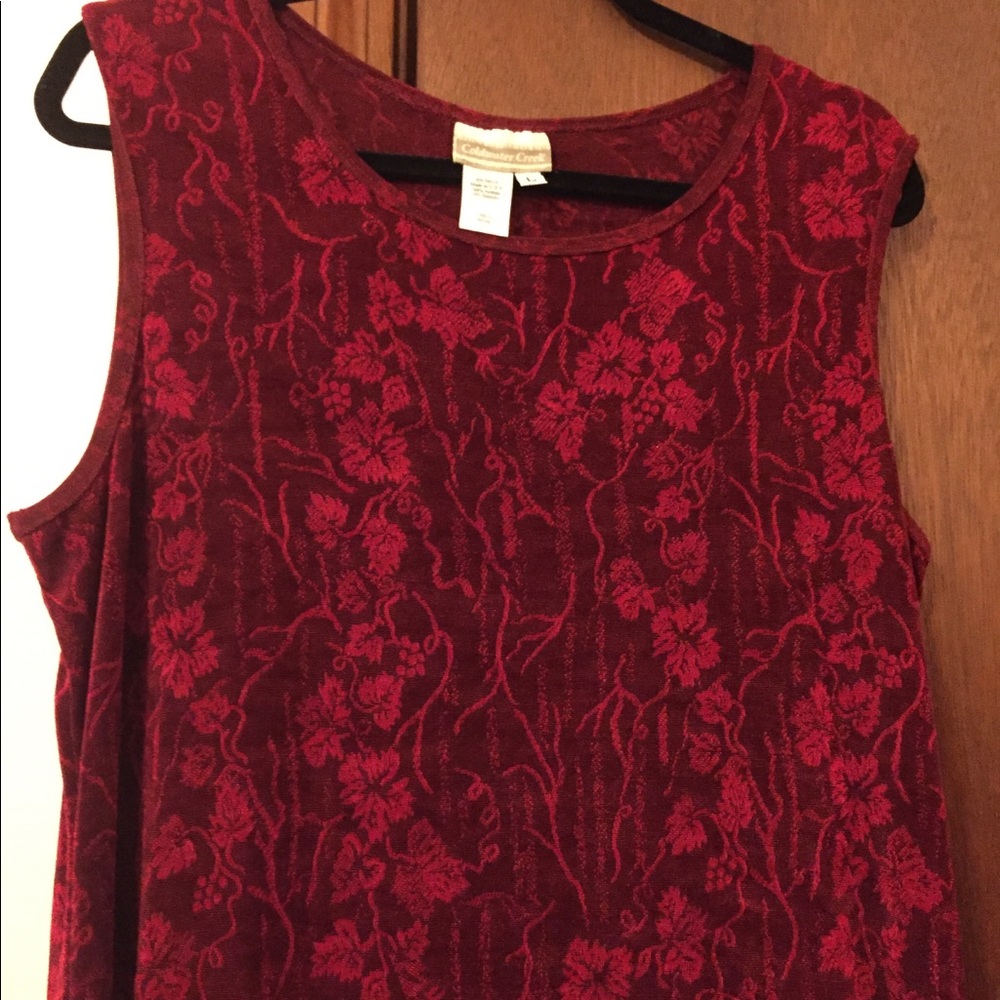 Coldwater Creek Red Jacquard Sleeveless Dress L